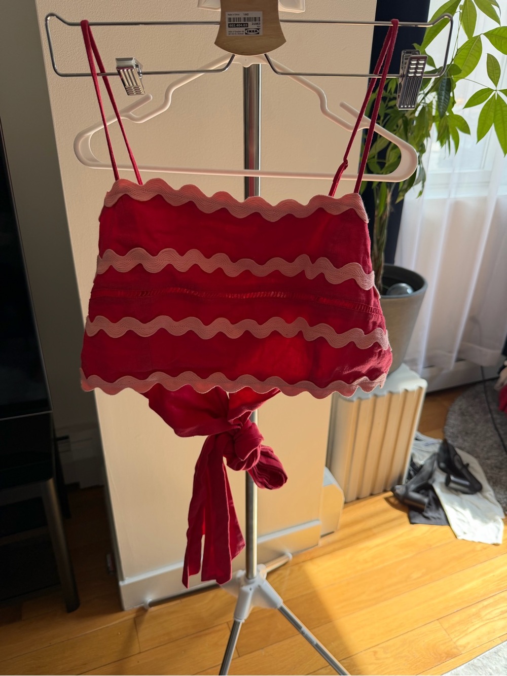 FARM Rio Bright Red Tie-Back Crop Tank